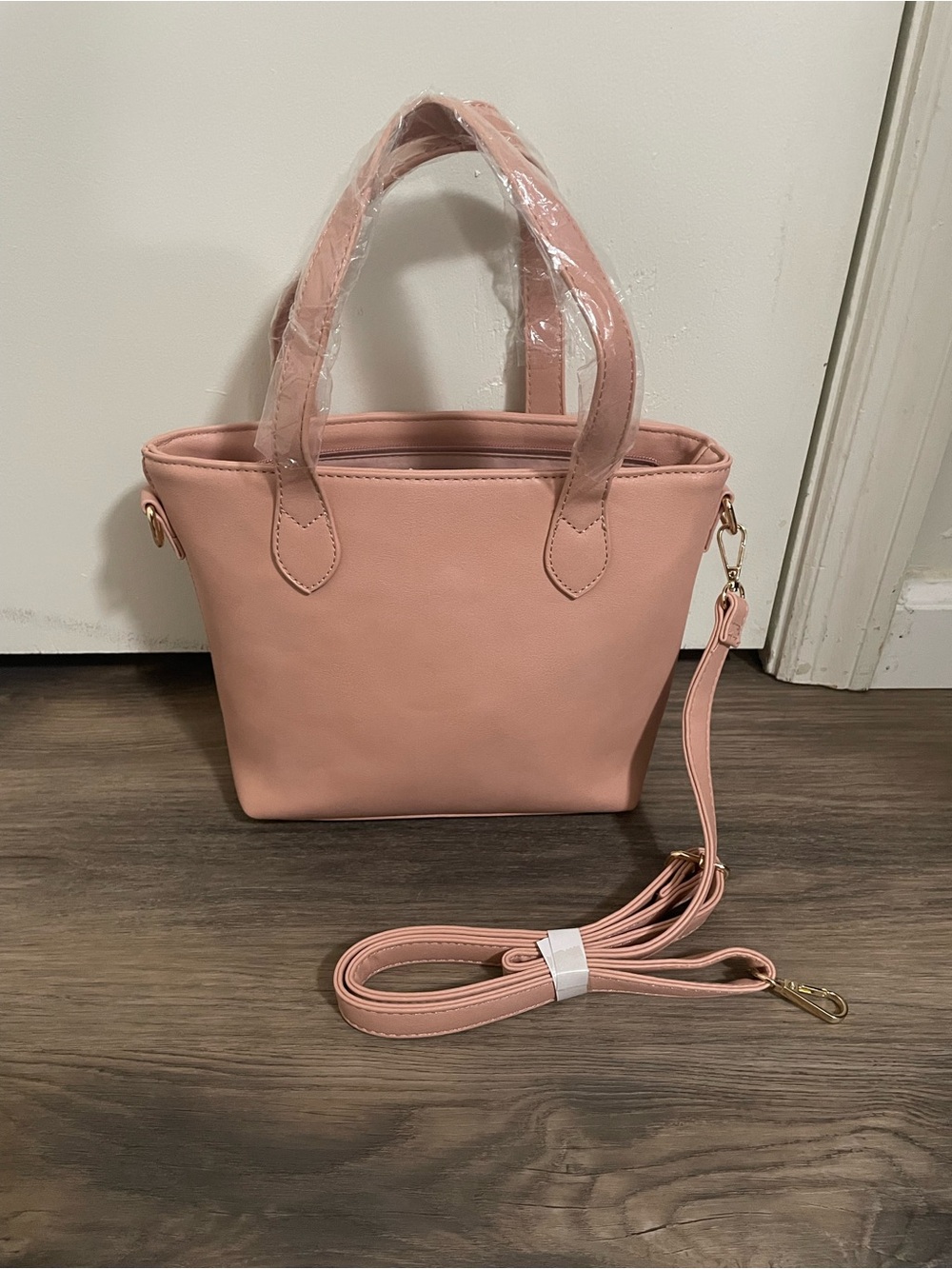 Pink Women’s Handbag Tote with Detachable Strap
